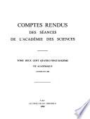 Comptes rendus des séances de l'Académie des sciences