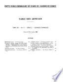 Comptes rendus des séances de l'Académie des sciences