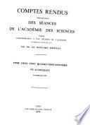Comptes rendus des séances de l'Académie des sciences