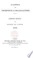 Comptes rendus des séances de l'année - Académie des inscriptions et belles-lettres