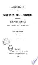 Comptes rendus des séances de l'année - Académie des inscriptions et belles-lettres