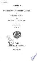 Comptes rendus des séances de l'année - Académie des inscriptions et belles-lettres