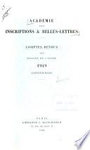 Comptes rendus des séances de l'année ...