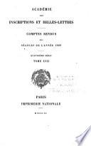 Comptes rendus des séances de l'année ...