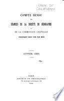 Comptes rendus des seances de la Societe de geographie et de la Commission centrale