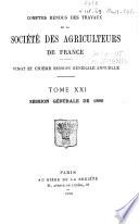 Comptes rendus des travaux de la Société des agriculteurs de France