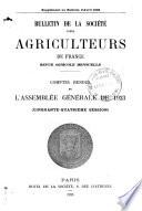 Comptes rendus des travaux de la Société des agriculteurs de France ...