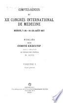 Comptes-rendus du XII Congrès international de médecine v. 1