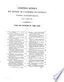 Comptes rendus hebdomadaires des séances de l'Académie des Sciences