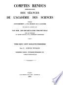 Comptes rendus hebdomadaires des séances de l'Académie des sciences