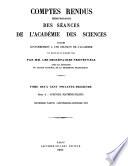 Comptes rendus hebdomadaires des séances de l'Académie des sciences