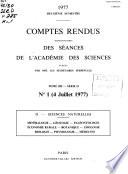 Comptes rendus hebdomadaires des séances de l'Académie des sciences
