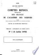 Comptes rendus hebdomadaires des séances de l'Académie des sciences