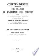 Comptes rendus hebdomadaires des séances de l'Academie des sciences