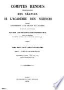 Comptes rendus hebdomadaires des séances de l'Académie des sciences