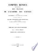 Comptes rendus hebdomadaires des séances de l'Académie des sciences