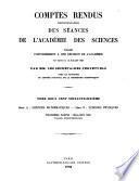 Comptes rendus hebdomadaires des séances de l'Académie des sciences