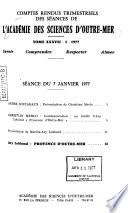 Comptes rendus trimestriels des séances de l'Académie des sciences d'outre-mer