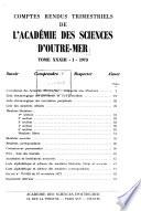 Comptes rendus trimestriels des séances de l'Académie des sciences d'outre-mer