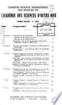 Comptes rendus trimestriels des séances de l'Académie des sciences d'outre-mer