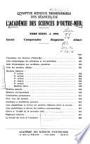 Comptes rendus trimestriels des séances de l'Académie des sciences d'outre-mer