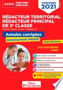 Concours Rédacteur territorial et Rédacteur principal 2e classe - Catégorie B - Annales corrigées