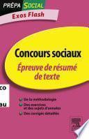 Concours sociaux Épreuve de résumé de texte