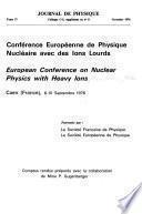 Conférence Européenne de Physique Nucléaire Avec Des Ions Lourds