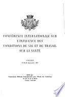 Conférence internationale sur l'influence des conditions de vie et de travail sur la santé