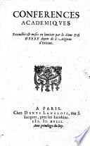 Conférences académiques recueillies et mises en lumière