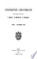 Conferenze geronimiane degli Em̃i Cardinali P. Maffi, D. Mercier, A. Gasquet; Roma - Dicembre 1920