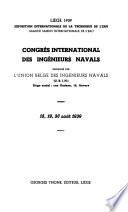 Congrès international des ingénieurs navals, 18, 19, 20 août 1939