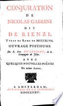 Conjuration de Nicolas Gabrini dit de Rienzi. [Followed by] Les incommoditez de la grandeur, comédie [and poetical pieces. Ed. by P. Brumoy].