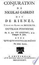 Conjuration de Nicolas Gabrini dit de Rienzi tyran de Rome en MCCCXLVII