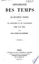 Connaissance des temps ou des mouvements célestes, à l'usage des astronomes et des navigateurs