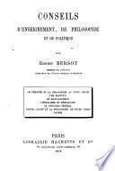 Conseils d'enseignement, de philosophie et de politique
