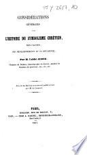 Considérations générales sur l'histoire du symbolisme chrétien