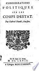 Considerations politiques sur les Coups d'Estat