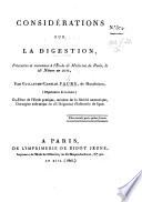 Considérations sur la Digestion
