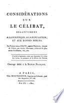 Considérations sur le célibat