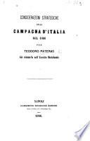 Considerazioni strategiche sulla campagna d'Italia del 1866