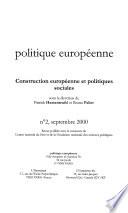 Construction européenne et politiques sociales