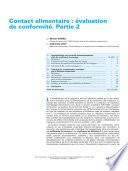 Contact Alimentaire Evaluation De Conformite Partie 2