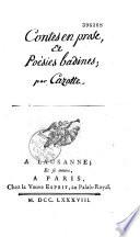 Contes en proses et poésies badines [par Jacques Cazotte]