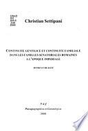 Continuité gentilice et continuité familiale dans les familles sénatoriales romaines à l'époque impériale
