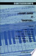 Contrechamps 3 avant-garde et tradition