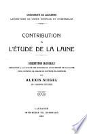 Contribution à l'étude de la laine