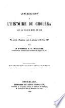 Contribution à l'histoire du choléra dans la ville de Mons, en 1866