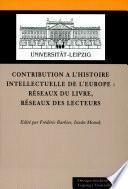 Contribution à l'histoire intellectuelle de l'Europe
