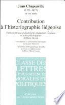 Contribution à l'historiographie liégeoise